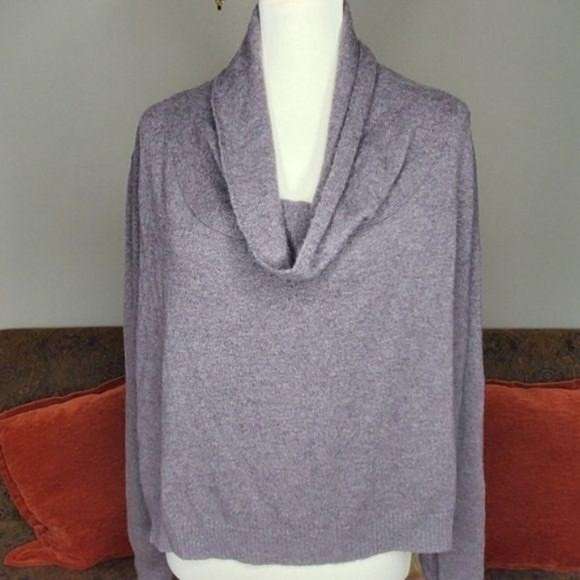 Repeat Sweaters - Repeat Grey Cashmere Cowl Neck Sweater SZ LRG